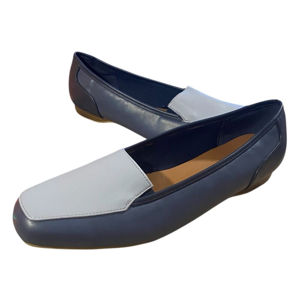 Harborsides Libbie Womens Loafers 11M Blue Black Faux Leather Slip On Shoes